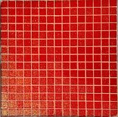 Мозаика Rose Mosaic F151 Shiny 32.7x32.7 красная глянцевая с искрящимся эффектом, чип 20x20 квадратный