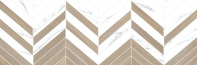 Настенная плитка Alma Ceramica TWA11TOK014 Tokio 200x600 белая / бежевая глянцевая с орнаментом
