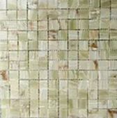 Мозаика Marble Mosaic Square 23x23 Onyx Green Pol 30x30 салатовая полированная под камень, чип 23x23 квадратный