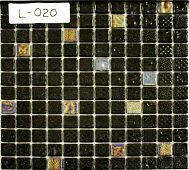 Мозаика Gidrostroy Glass Mosaic L-020 31.7x31.7 стеклянная черная глянцевая, чип 25x25 квадратный